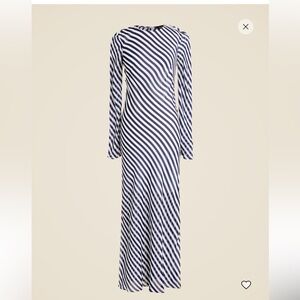 JCrew Collection Long Sleeve Striped Dress in Viscose Chiffon